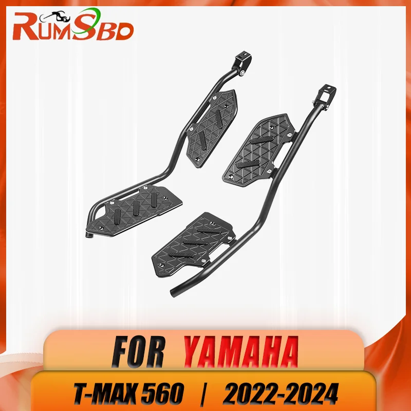 

Front & Rear Footrest Step Engine Bumper Guard Crash Bar Frame Protector For Yamaha T-Max TMAX 560 2022 2023 2024