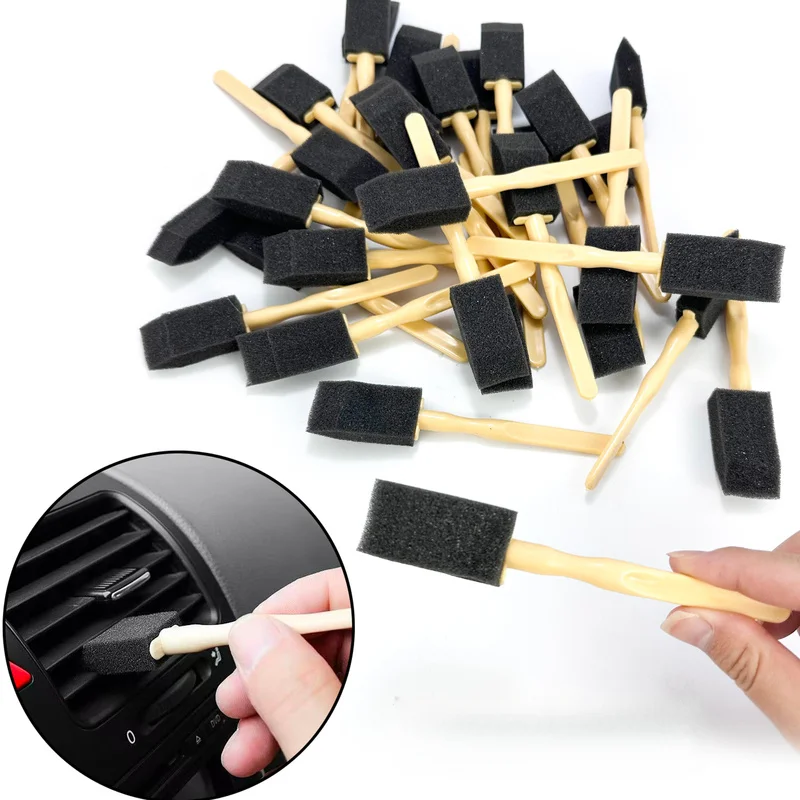 Car Air Conditioner Vent Cleaning Brush, Soft Sponge Detail Cleaning Tool, Auto Interior Dust Removal Gap Cleaner Brush