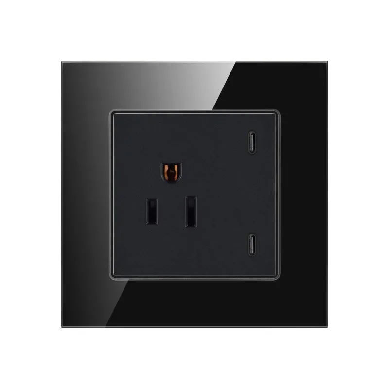 10pcs ALIDGWH Multi-function Powerful Socket US Standard 16A Type-C Wall Mounted AC110-250V,Crystal Glass 86mm Home Appliance image 5