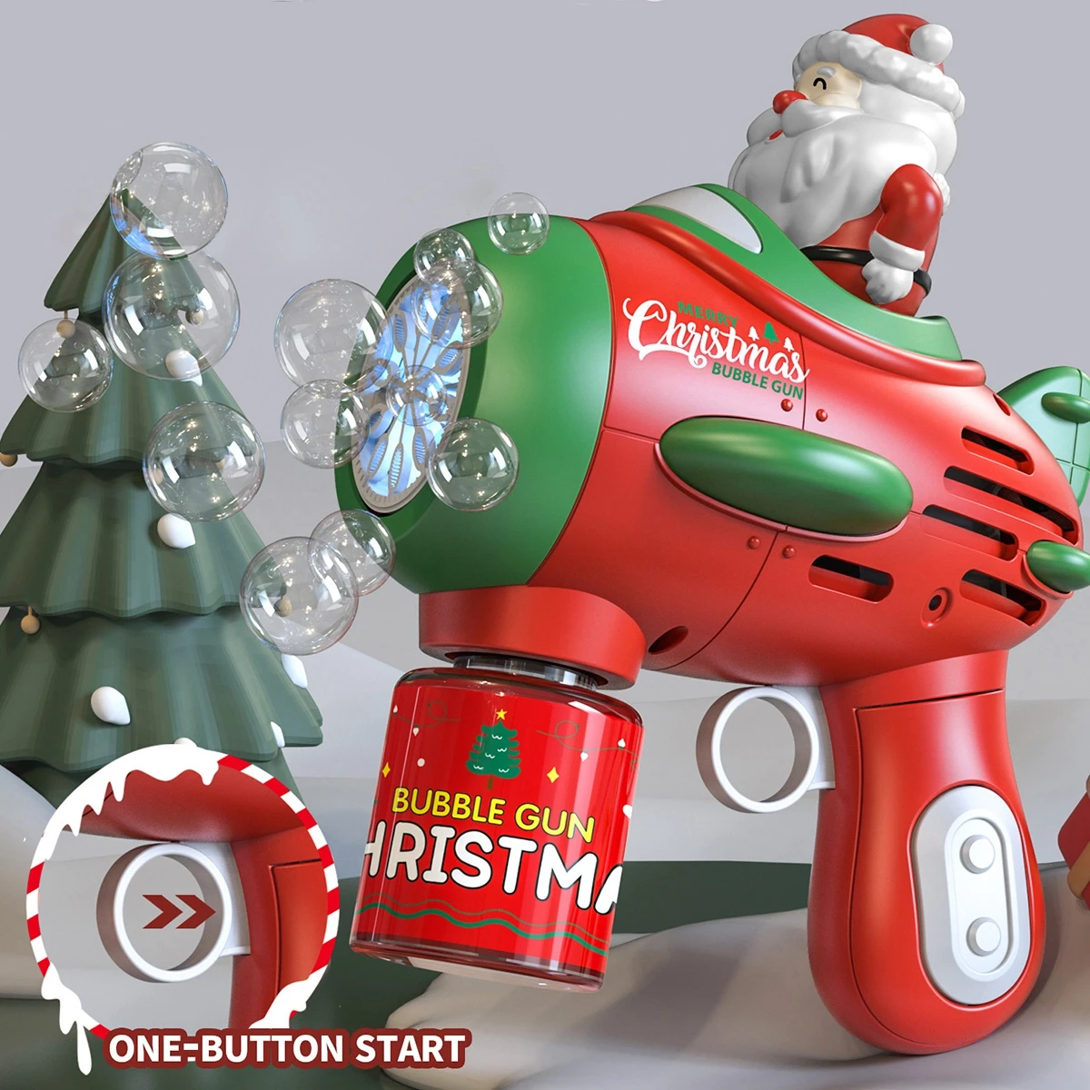 Christmas Bubble Gun Santa Claus Fully Automatic Bubble Machine Merry Christmas Decorations 2023 Noel Xmas Gifts New Year 2024