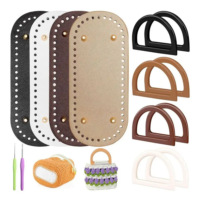 

Набор крючков для вязания ABRT (2 шт.), 4-цветные кожаные основы для сумок и D-образные ручки для изготовления сумок