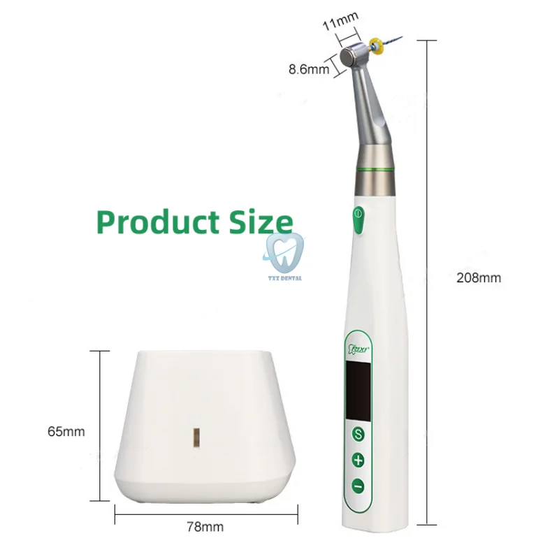 محرك لبي الأسنان لاسلكي مع شاشة LCD ، علاج قناة الجذر ، معدات عيادة طب الأسنان ، زاوية كونترا