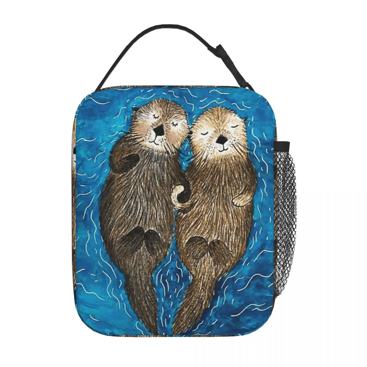 Otter CUTE SLEEP Insulated Lunch Bag for Women Children Portable Food Boxes Thermal Lunch Box Tote