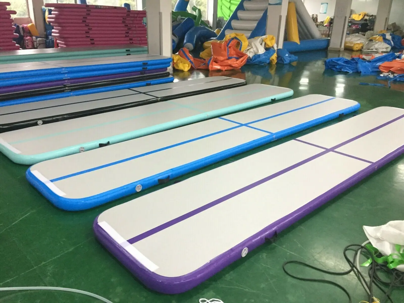 Free Shipping 4x1x0.1m Inflatable Gymnastics AirTrack Tumbling Air Track Floor Trampoline Electric Pump for Home Use/Training