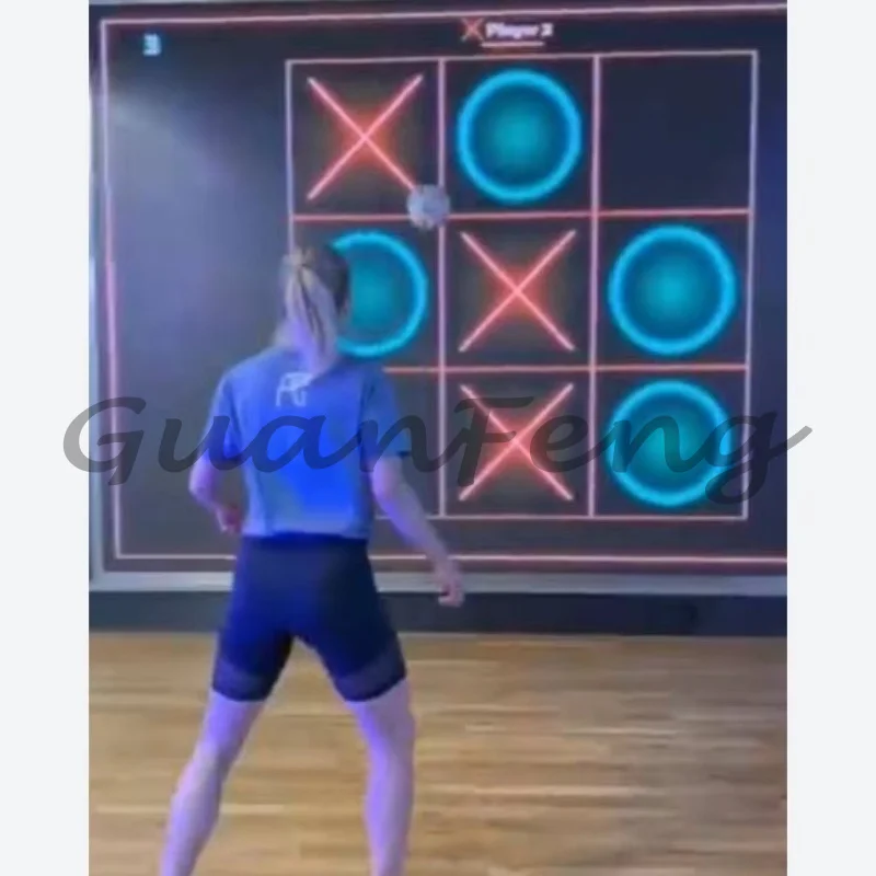 indoor funny interactive projection game system 0.3 milliseconds instant response interactive digital tic-tac-toe football
