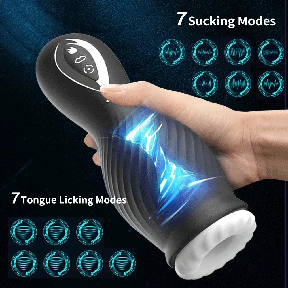 Automatic Male Masturbator Cup Penis Blowjob Sucking Vibrator Machine Vagina Pocket Pussy Masturbation Adult Sex Toys for Man