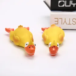 Pets Dog Toys Screaming Duck Squeeze Sound Toy for Dogs Durable Funny Squeaky Yellow Screaming Rubber Duck Dog Chew Toy