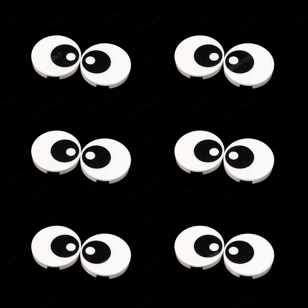 Black Eye Pupil Pattern Printed Tiles 2*2 Building Block 14769 Assembled Moc Figures Eye Animal Model Accessories Child Gift Toy