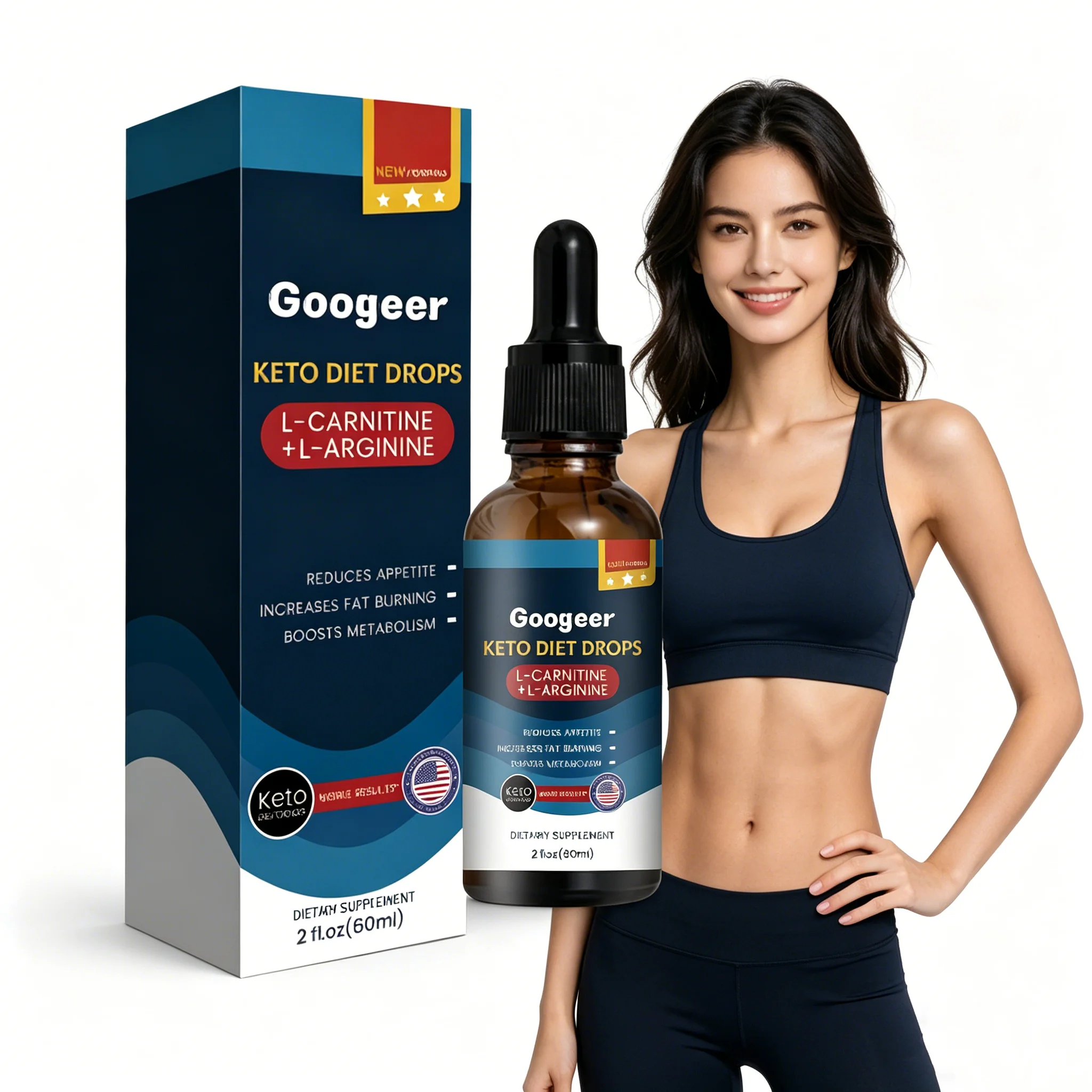 GOOGEER Weight Loss Drops Stimulate Metabolism Improve Intestinal Digestion Burn Fat Firm Skin Suppress Appetite Slimming Drops