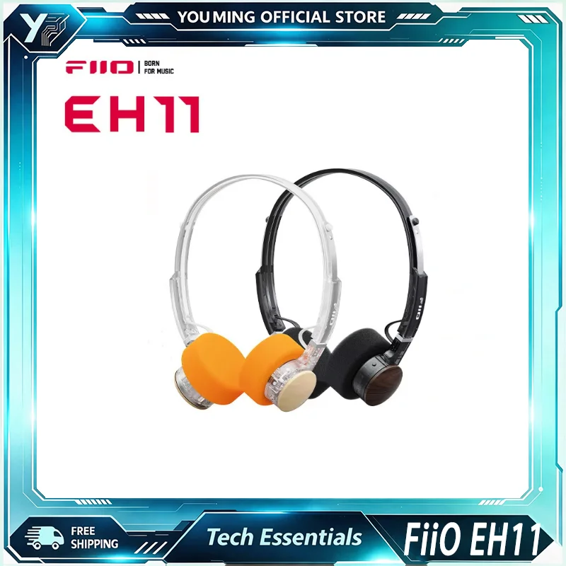 FiiO EH11 레트로 컬러풀 온이어 블루투스 헤드폰, 하이파이 사운드, 무선, 가벼운 접이식 헤드셋, 음악 감상 및 일상 출퇴근용
