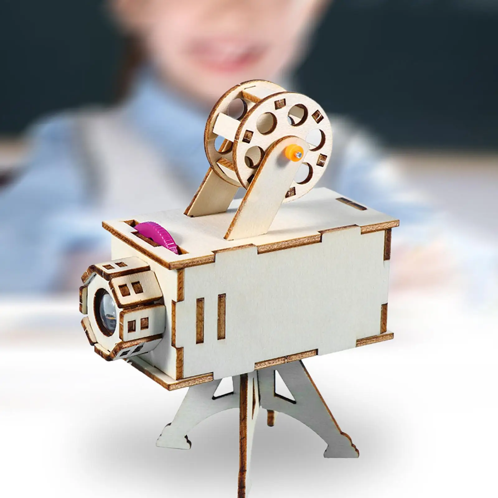 DIY Educational Model Set Toys Projector Developing Intelligent Assembly Wooden