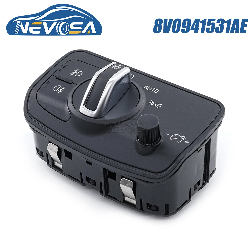 

NEVOSA 8V0941531AE For Audi A3 Sportback TT Roadster Car Red Light Headlight Head Light Control Switch Fog Lamp Button 4Pins Car