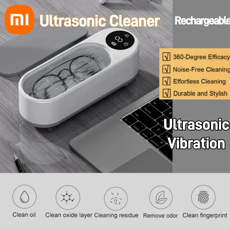 Xiaomi máquina de limpeza ultrassônica 450ml multi-função vibração de alta frequência portátil casa jóias anel máquina de limpeza