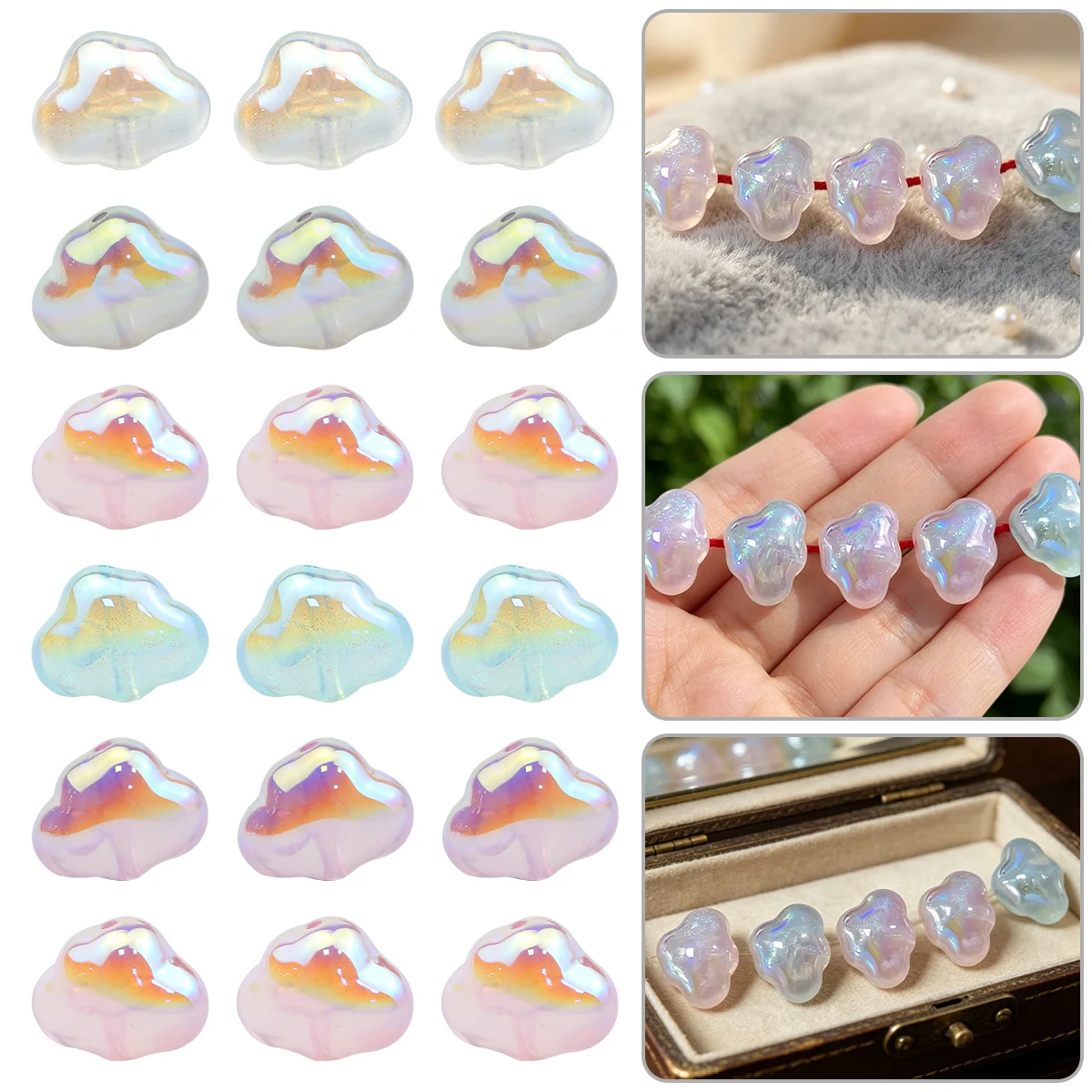 15x19mm Double Sided Drum Shaped Cloud Beads Assorted Colors DIY Jewelry Making Loose Stringing Bracelets Necklaces Accessories