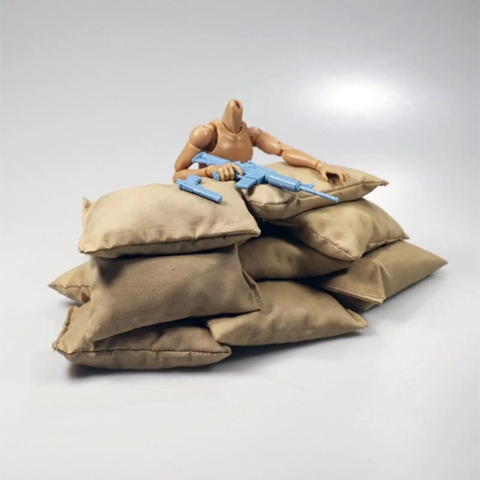 10 Pieces 1/6 Sandbag Model Lightweight Handmade for 12'' Action Figures Dioramas Scenes Props Miniature Accessory Accessory