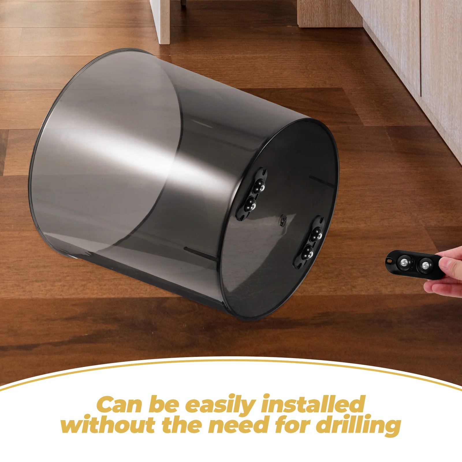 8-teiliges Haushalts-Universalrad, Mülleimer, kleine Räder für Möbel, Abs, selbstklebend, Mini