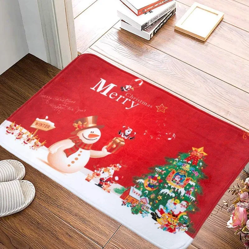 40x60cm Christmas Rug Cartoon Floor Decoration Mat Anti Slip Soft Rugs Christmas Welcome Doormat Home Ornaments  alfombra