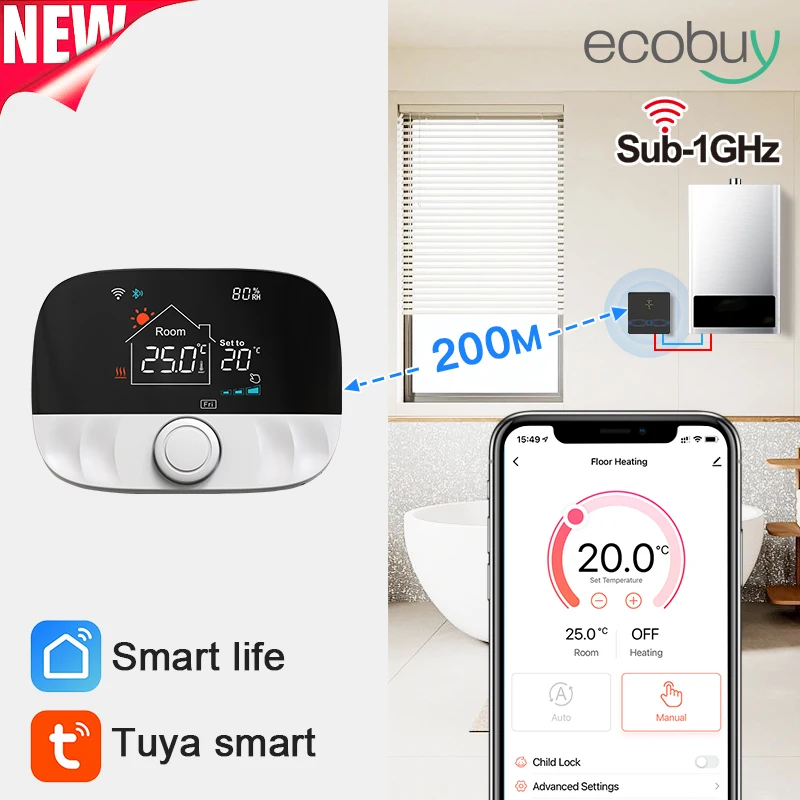 Tuya Smart Home Wifi Heating Thermostat Wireless For Gas Boiler Smart Thermostat Temperature Controller Alexa Google Home