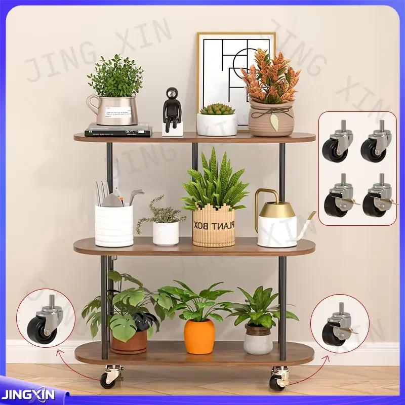 custom for Balcony Flower Rack Living Room Multi Layer Movable Floor to Ceiling Potted Plant Stand Household Green Plant Pot