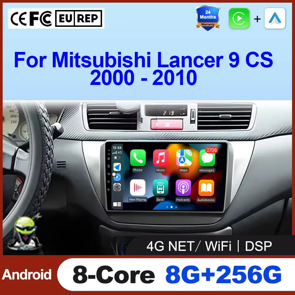 

For Mitsubishi Lancer 9 CS 2000 - 2010 Car Radio Multimedia Video Player GPS Navigation stereo Android OS No 2din
