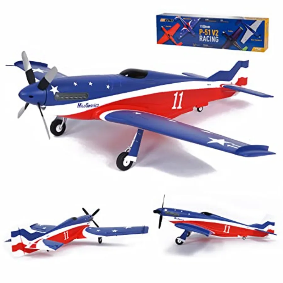 Rc Plane for Adults Remote Control Airplane 1100mm P-51 MA Mustang Without Reflex V2 Hobby Rc Airplanes 6 Channel PNP (No Radio, Battery, Charger)