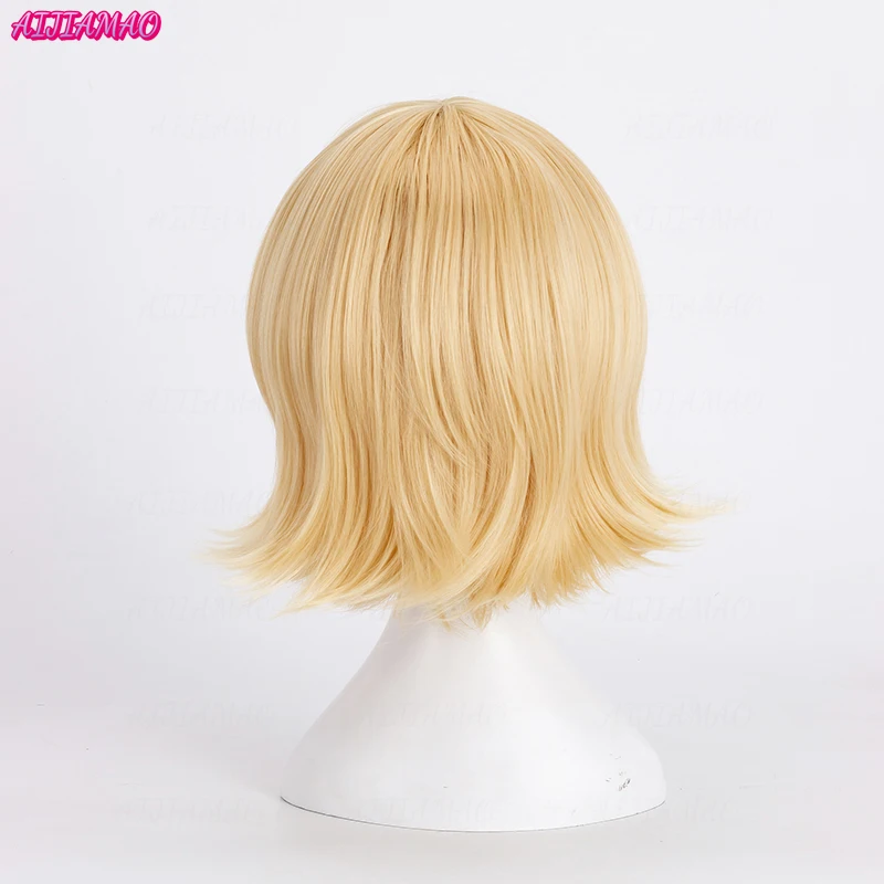 Pelucas de Cosplay de Anime de pelo sintético resistente al calor Rubio corto Rin Len + código de seguimiento + gorro de peluca gratis