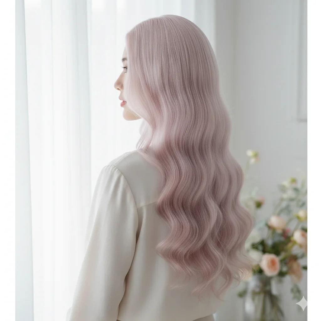 Ashely لوليتا شعر مستعار الوردي للنساء ساكورا الوردي لطيف بيروكات صناعية 26 بوصة طويلة الجسم شعر مستعار متموج تأثيري عقال شعر مستعار 가pal