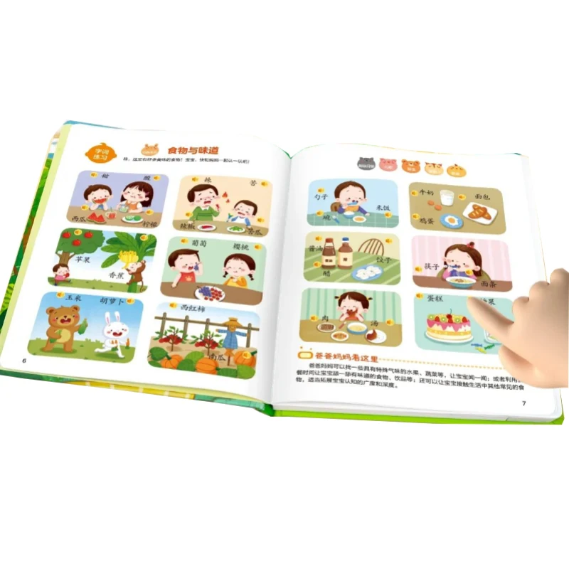 Children Learn To Speak with Audio Books, Early Education Picture Books, Language Enlightenment Finger Reading Cognitive Books
