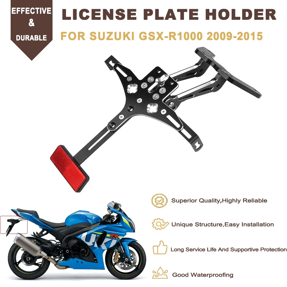 

For Suzuki GSX-R1000 GSXR1000 GSXR 1000 2009-2015 Motorcycle CNC License Plate Holder Rear Tail Tidy Fender Eliminator Bracket