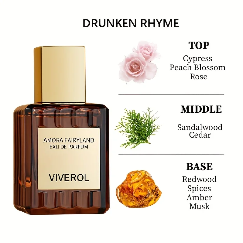 

50ml Amber-Hued Gold-Capped Perfume Spray - Luxe Eau De Parfum, Oriental Woody Floral, Long-Lasting Mystical Scent