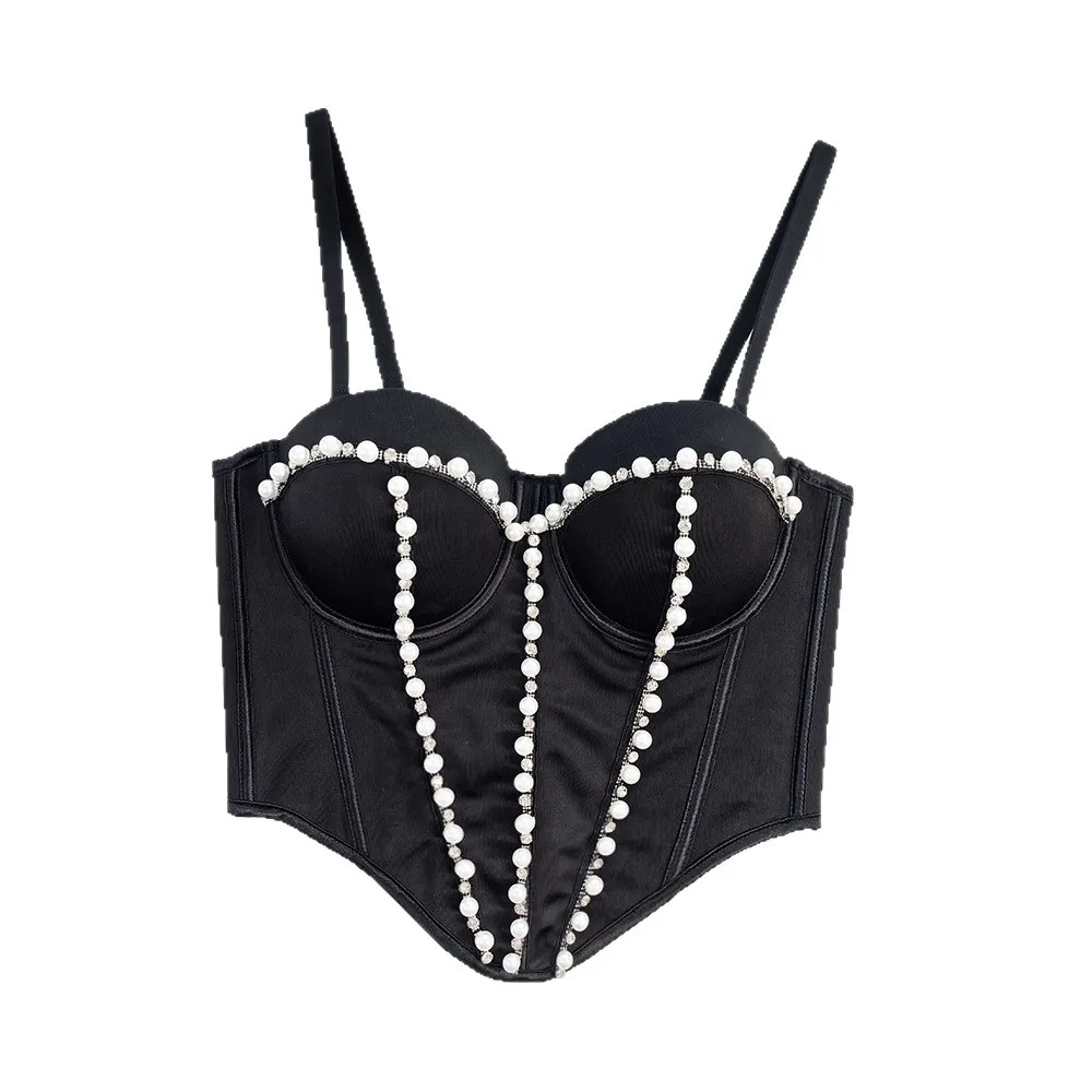 

Дизайнерский асимметричный бюстгальтер пуш-ап со стразами, бюстье с кристаллами во французском стиле для элитного сексуального верхнего белья