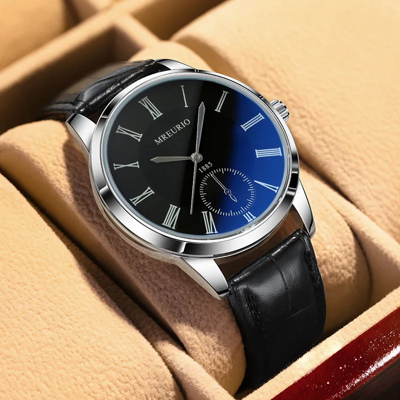Luxury Business Men Quartz Watch Leather Strap Watches Business Casual Male Wristwatch Fashion Student Popular Boy Gifts