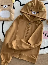 Sweats à capuche de salle de bain pour femmes, sweat-shirt à fermeture éclair imprimé dessin animé, salle de bain MERCEDES U Y2K, Streetwear Harajuku, Style japonais, Kawaii, doux et mignon, fille douce, 2024