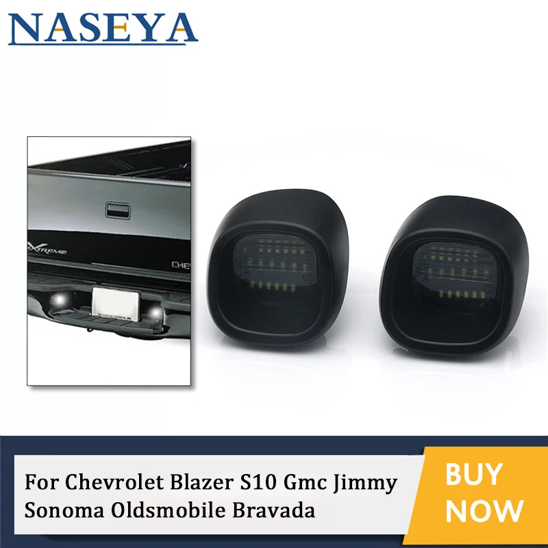 

2Pcs/set LED License Plate Light Tag Lamp Assembly For Chevrolet Blazer S10 Gmc Jimmy Sonoma Oldsmobile Bravada 6000K White