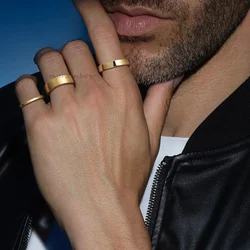 2/4/6/8mm Tungsten Carbide Ring for Men Women,Gold Plated Stacker Band, Pinky Ring Thumb Rings,Mid Finger Rings Gift