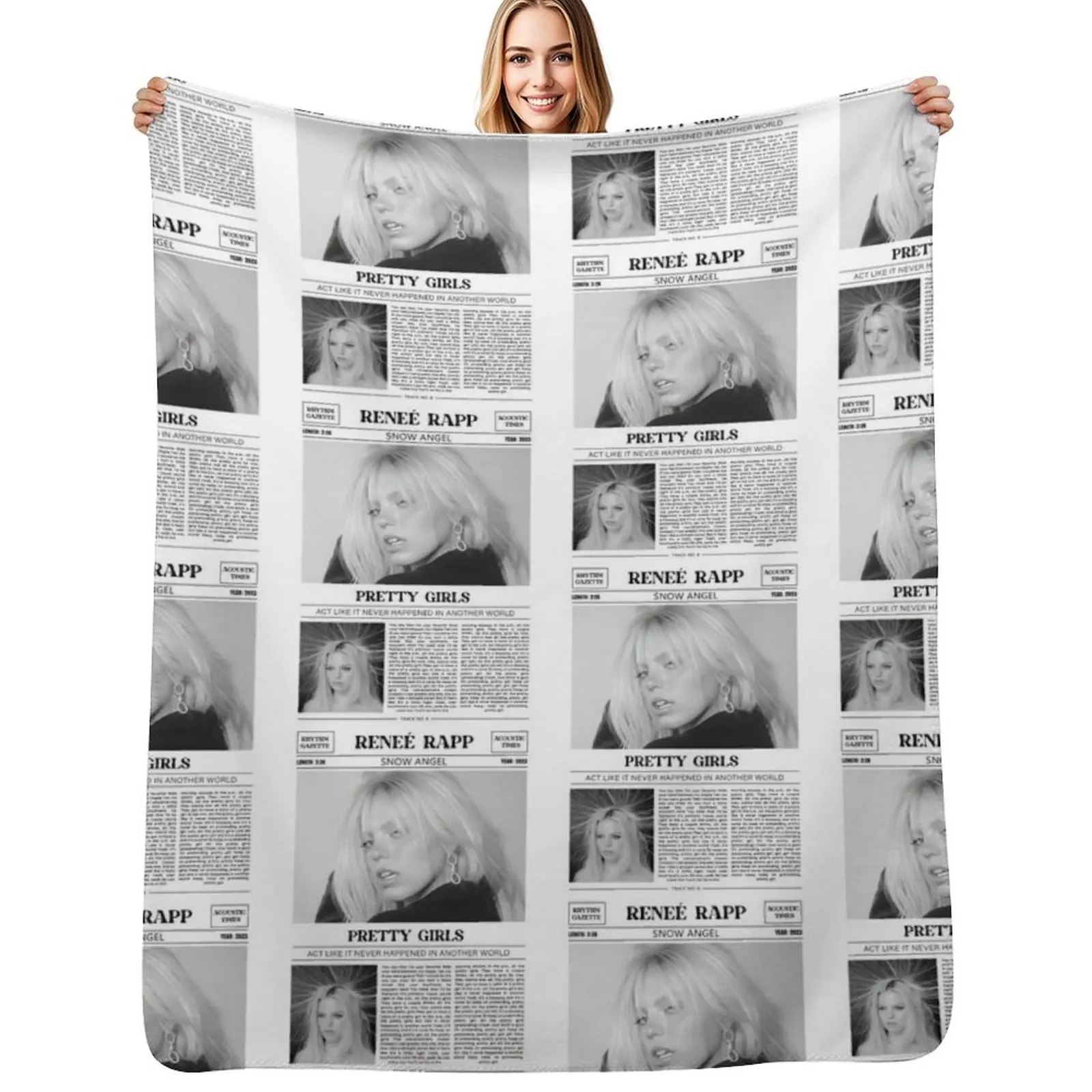 Renee Rapp Pretty Girls Retro Throw Blanket Spring Fall Cozy Throw Blanket for Couch