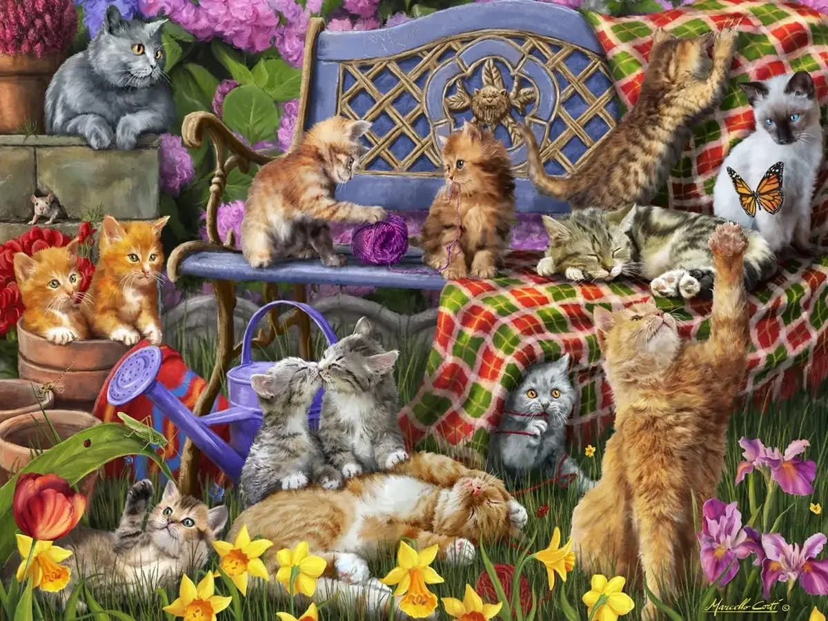 

Cat Family 500/300/120 Pieces Jigsaw Puzzles Challenging Family Activity Games for Gameroom Bedroom Livingroom Party Gift