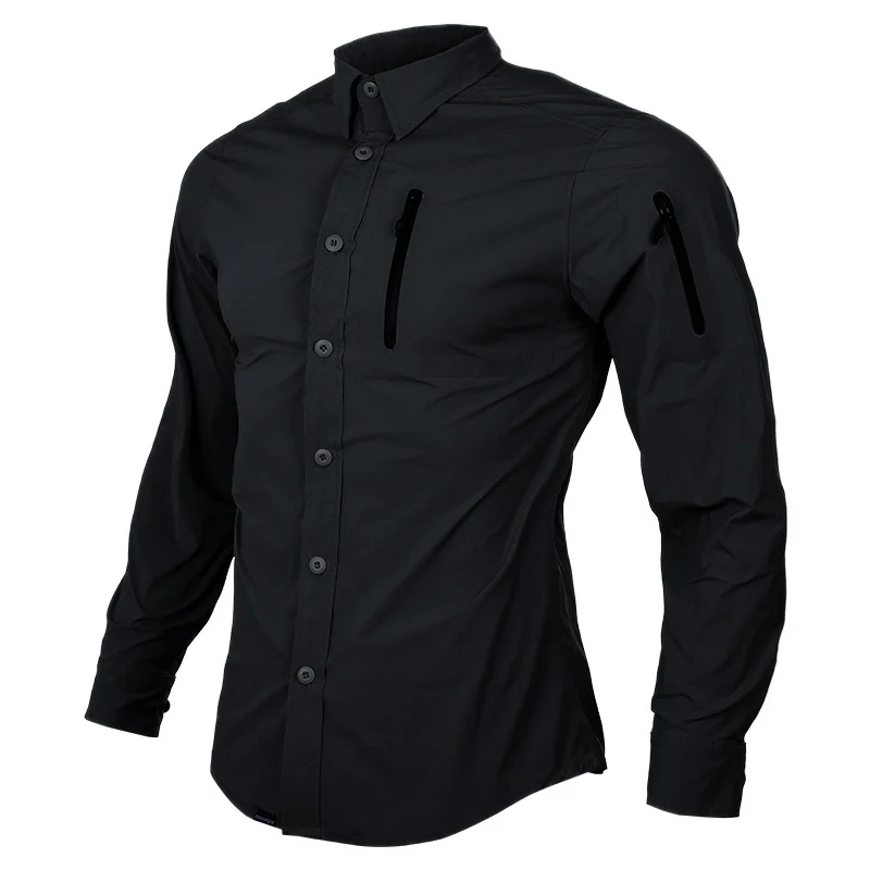 Emersongear Blue Label Mens Shirt Tactical Shooting Shirt Nylon Stretched Tech Shirt Outdoor Sports Hiking Cycling Shirt