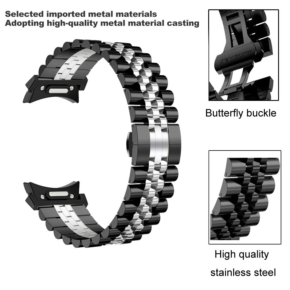 No Gaps Strap For Samsung Galaxy Watch 7 6 5 4 44 40mm 5Pro 45mm Stainless Steel Band Watch 6 4 Classic 43 47mm 42/46mm Bracelet