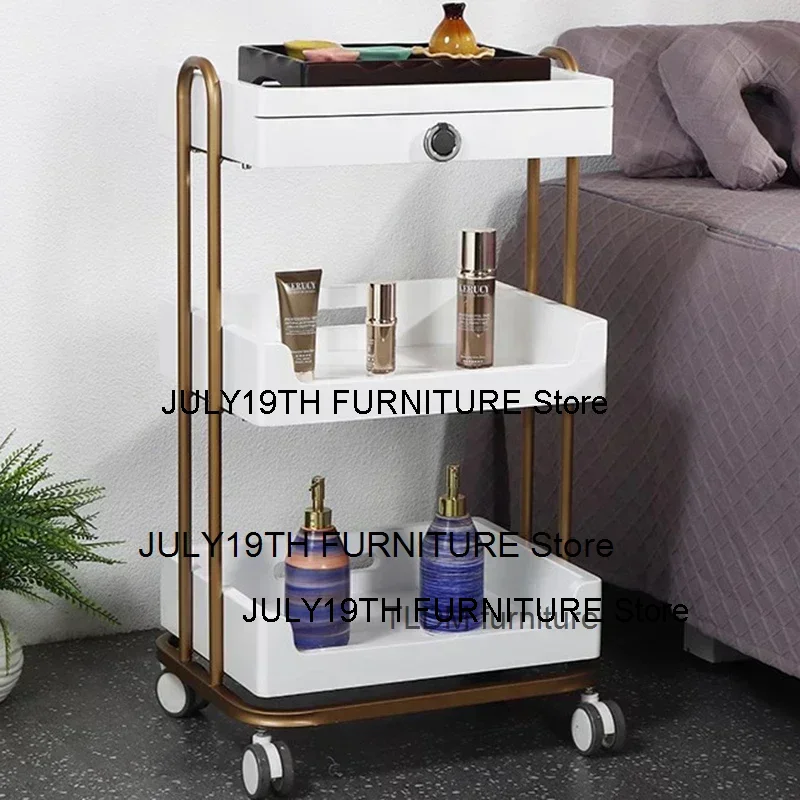 Cosmetic Helper Tool Trolley Utility Aesthetic Storage Auxiliary Cart Wheels Chariot Coiffure Hairdressing Furniture MQ50TC