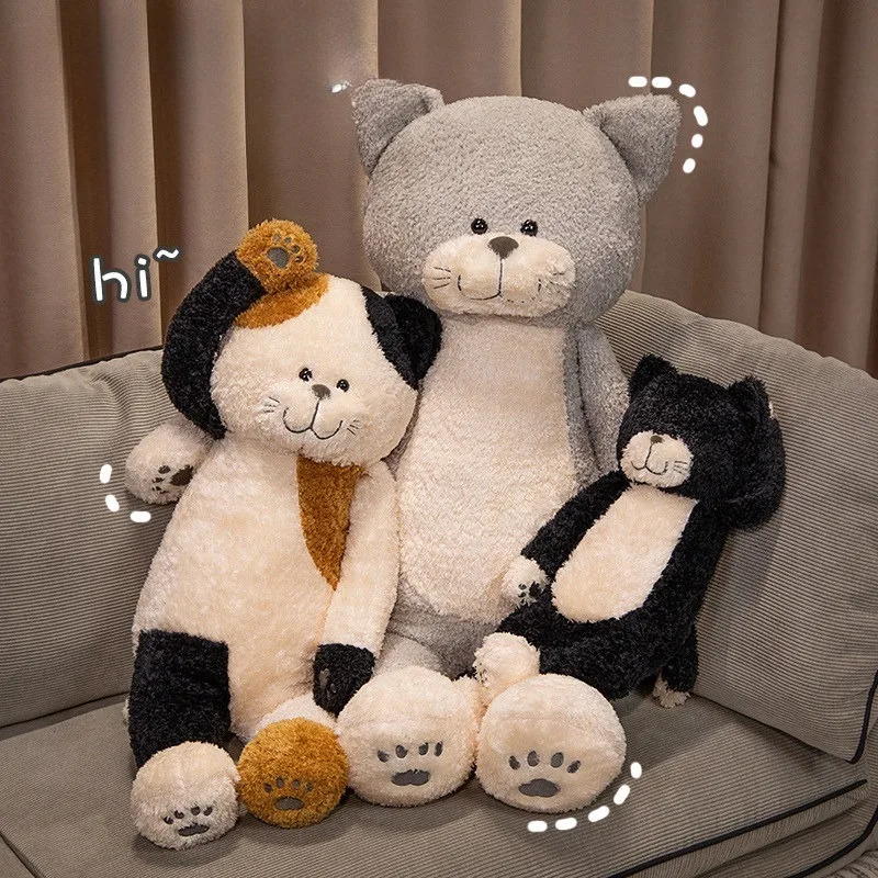 Juguete de peluche de gato Jimmy japonés, cara divertida, palma, Animal relleno siamés, lindo huevo regordete, muñeca de gato y regalo para amantes de las mascotas