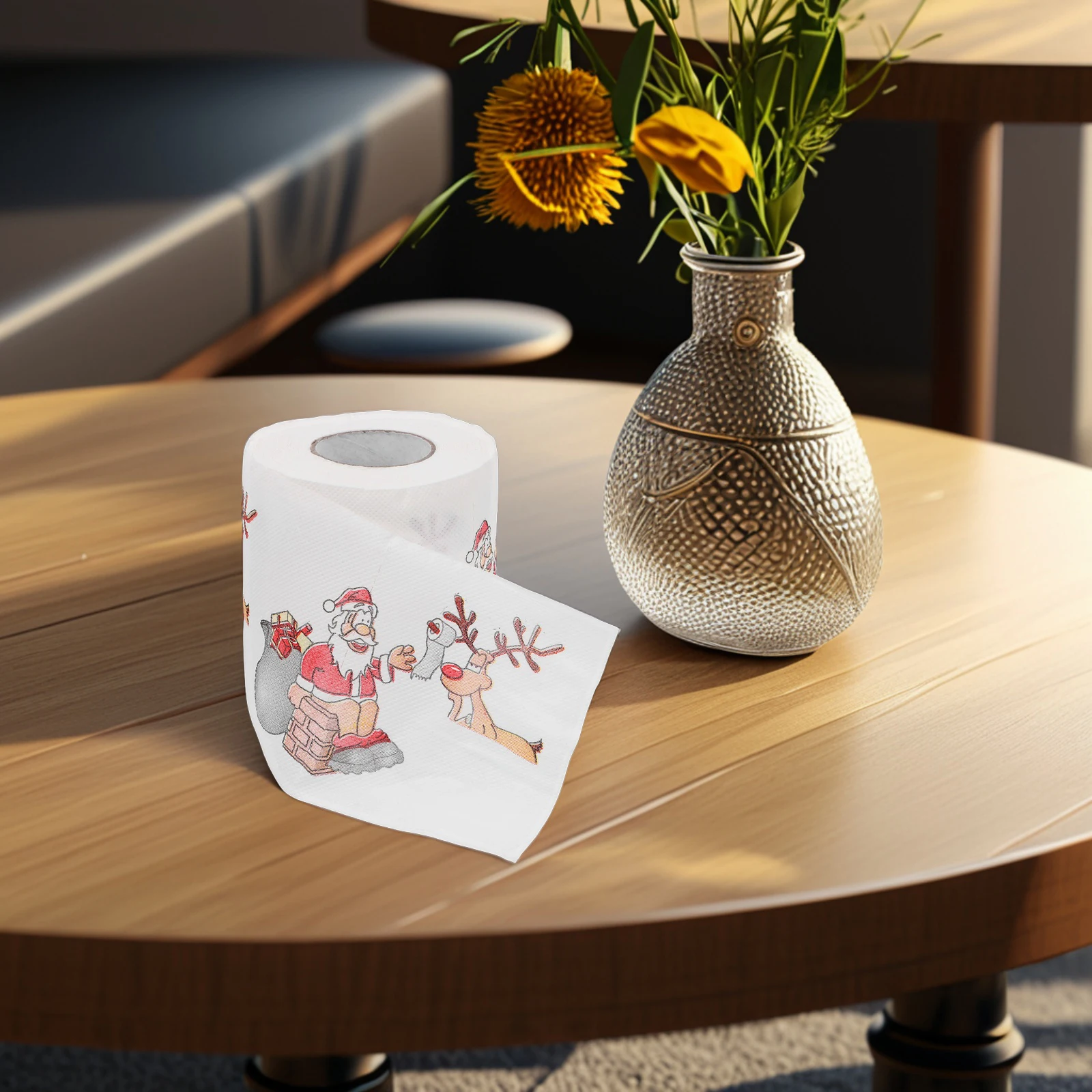 

Colored Toilet Paper Christmas Napkins Gifts Xmas Santa Printed Printing Table Tissue