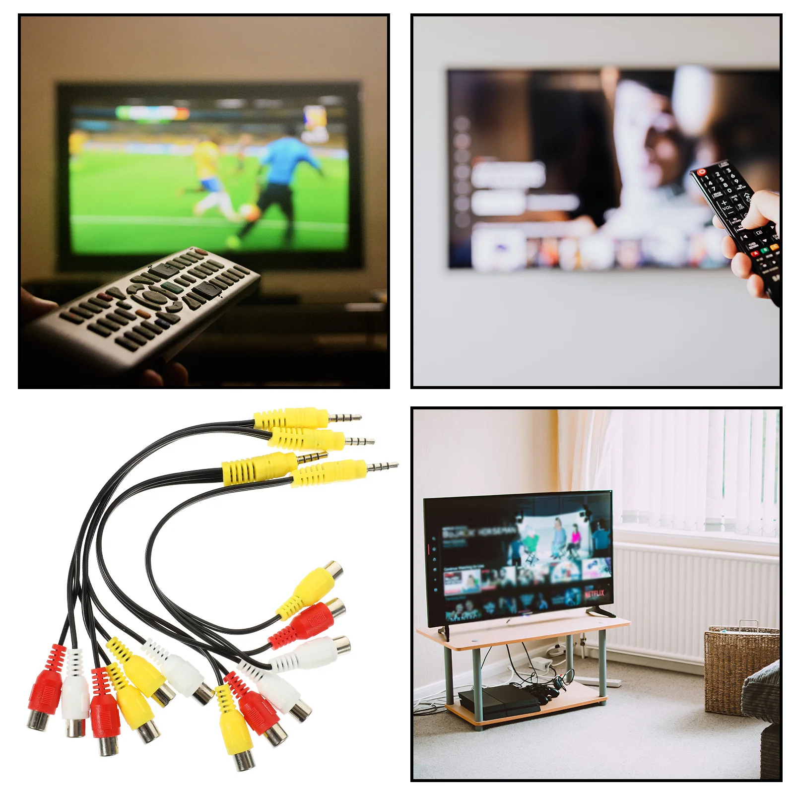 4Pcs Av To Cable 3.…