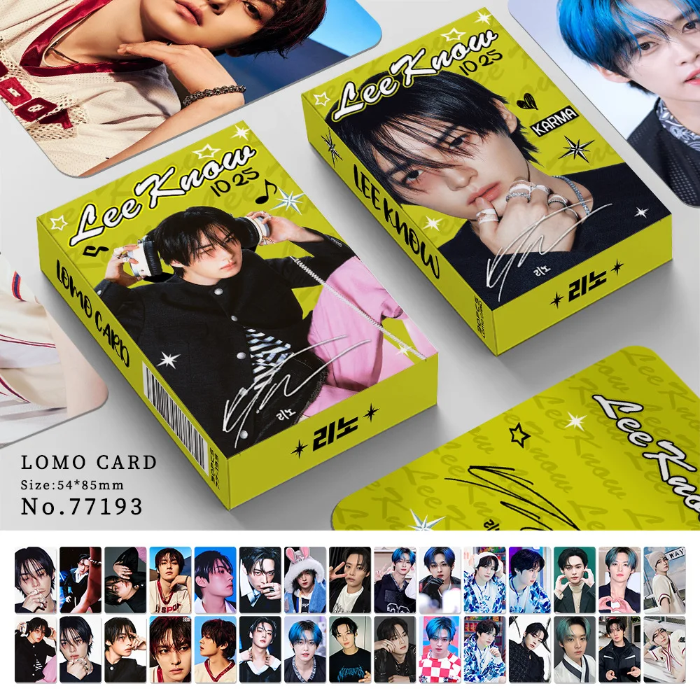Stray Kids 30 Uds KPOP nuevo álbum KARMA Hwang Hyun Jin álbum Personal Idol Fan colección láser foto pegatinas LOMO tarjeta regalos