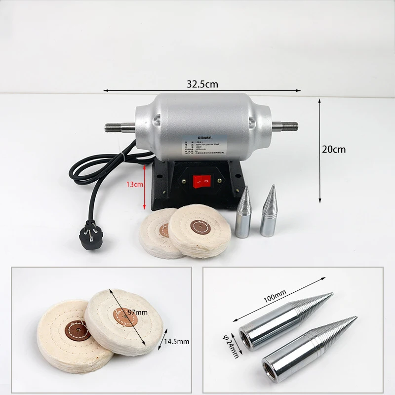 AG Double Top Polisher for Dental Laboratory New Laboratory Equipment Polishing Lathe Grinding Machine with Dust Cover