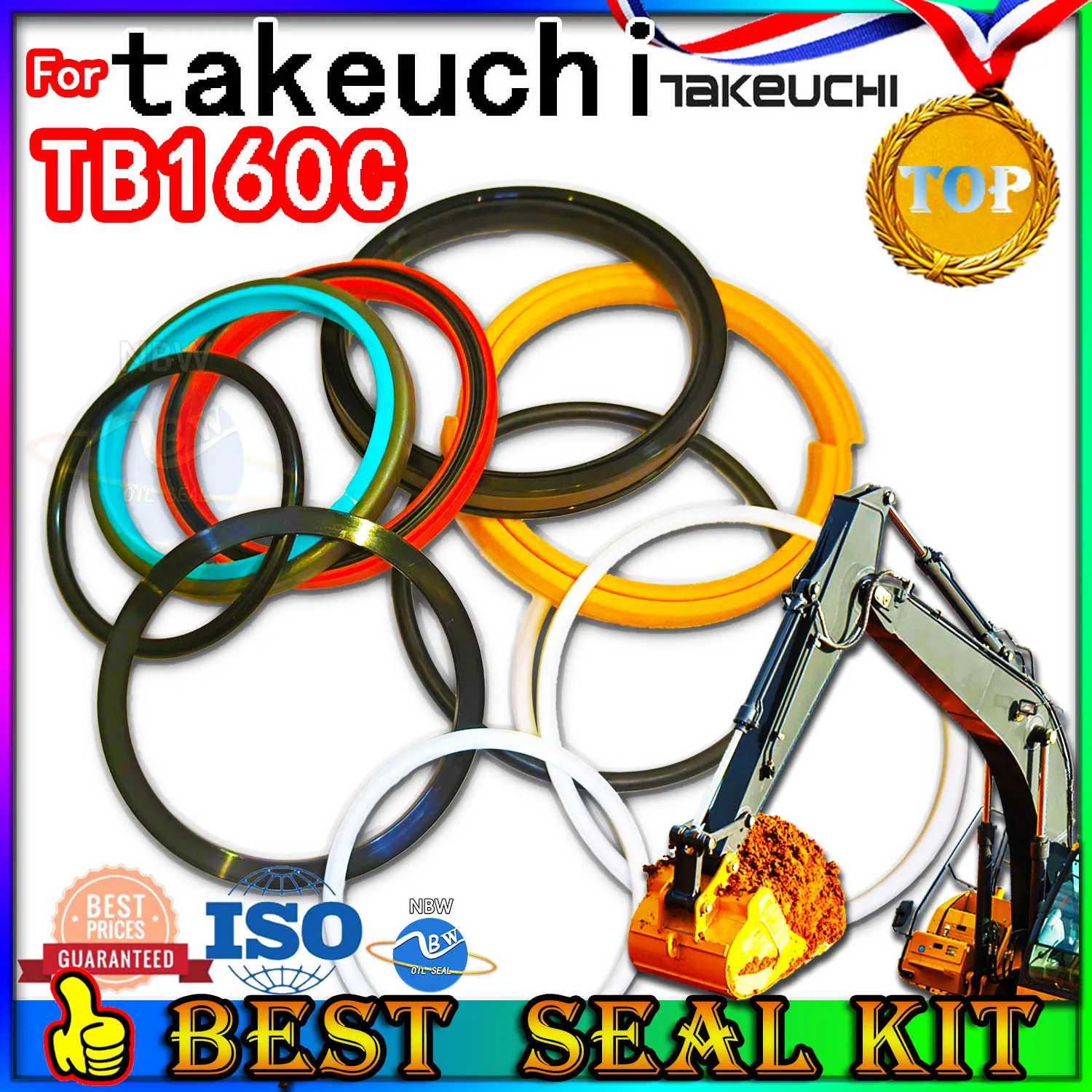 For takeuchi TB160C Repair Kit Excavator Oil Seal Hydraulic Pump Digger Clamshell Shovel Adjust Swing Gear Center Joint NBR