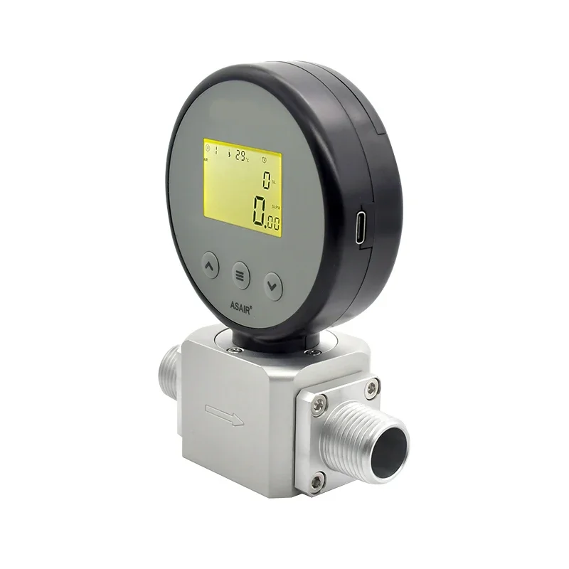 

2025 hot sale Brand New High Quality NPT1/4 Digital Display Mass Flow Meter AMS2106 Compressed Air Oxygen Nitrogen Gas Flow Mete