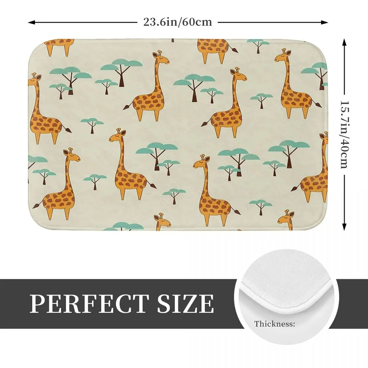 Giraffe Animal Anti-slip Doormat Floor Mat Dust-proo Carpet Rug for Kitchen Entrance Home Bathroom Footpad Mats