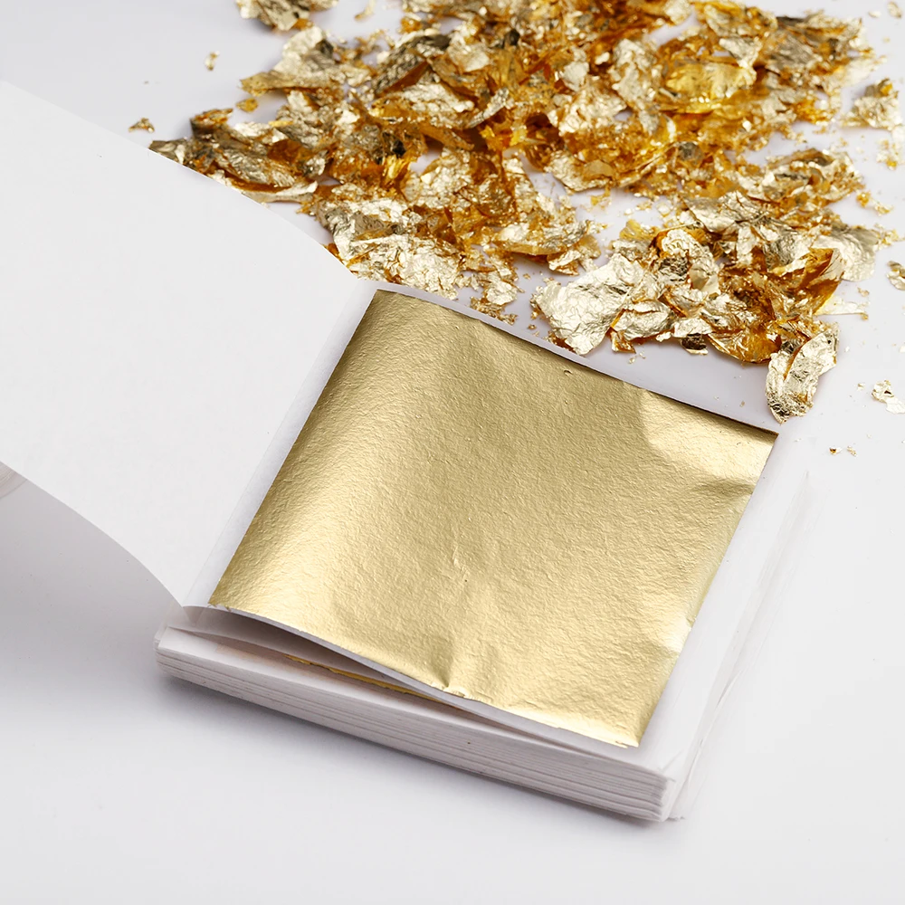 100-200sheets Imitation Gold Foil Paper Leaf Gilding DIY Epoxy Resin Mold Jewelry Making Filling Decorate Resin Crafts Tool