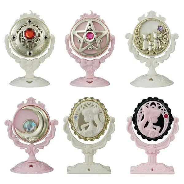 Bandai Seemann Mond Action figuren Modell Tsukino Usagi Gashapon Transformation Spiegel Box tragbare Mini Make-up Spiegel Schmucks cha tulle